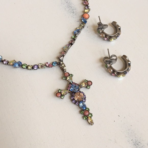 Sorrelli Pastel Cross Necklace And 
